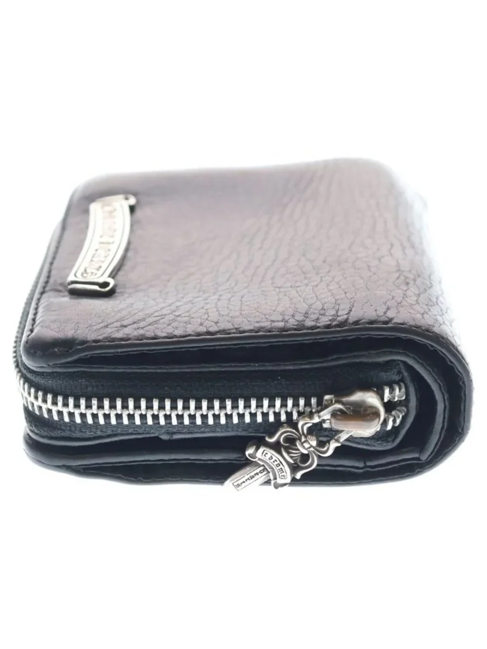 Chrome Hearts SQ Zip Bill Square Zip Leather Wallet Black